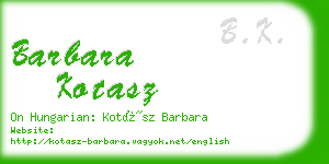 barbara kotasz business card